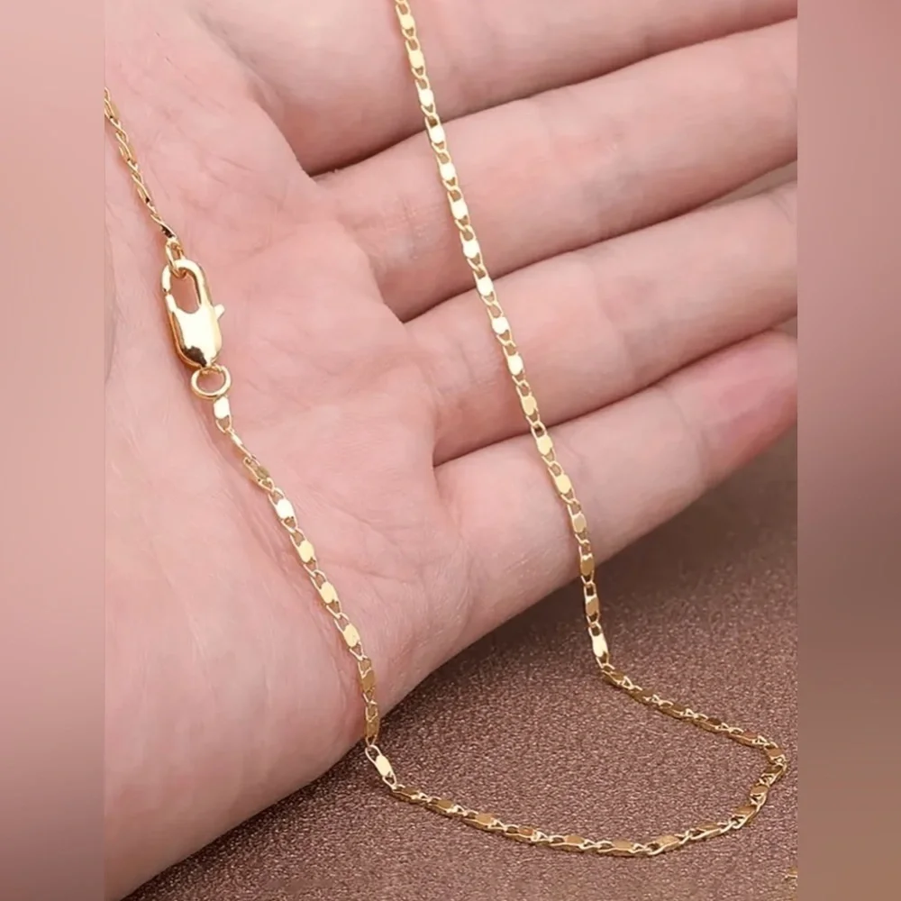 14K Gold Italian 2MM Flat Chain - 20” - Picture 2 of 5